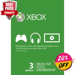 3 MONTH XBOX LIVE GOLD MEMBERSHIP CARD (XBOX ONE/360)
